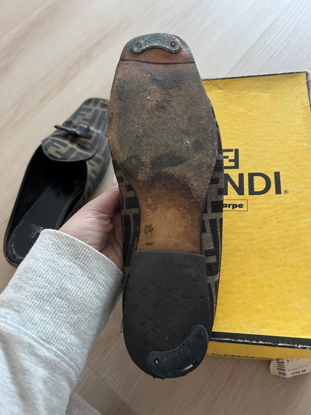 Fendi Wonens Brown/Black Monogram Slip-On Mules - Picture 6 of 6